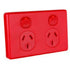 Clipsal Classic C2000 Series Switched Socket Outlet Twin, 250V, 10A | Red C2025-RD