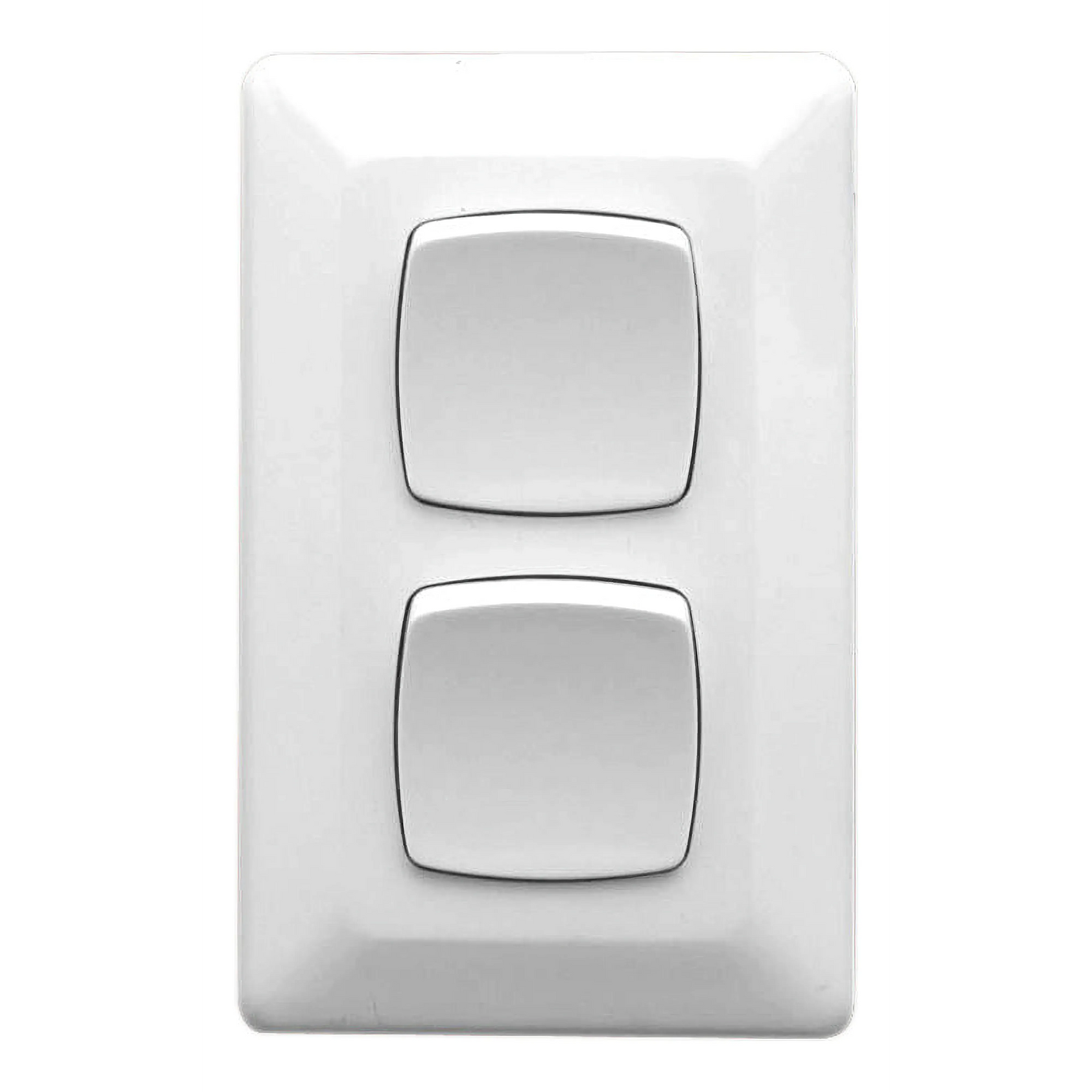 Clipsal Switch Flush Mount Rocker Standard 2 Gang 10A 250V 1 Pole 1/2 Way Vertical White | P2032VAWE