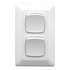 Clipsal Switch Flush Mount Rocker Standard 2 Gang 10A 250V 1 Pole 1/2 Way Vertical White | P2032VAWE
