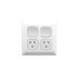 Clipsal Double Power Point Flush Mount Large 10A 250V 1 Pole Vertical White | P2025/2WE