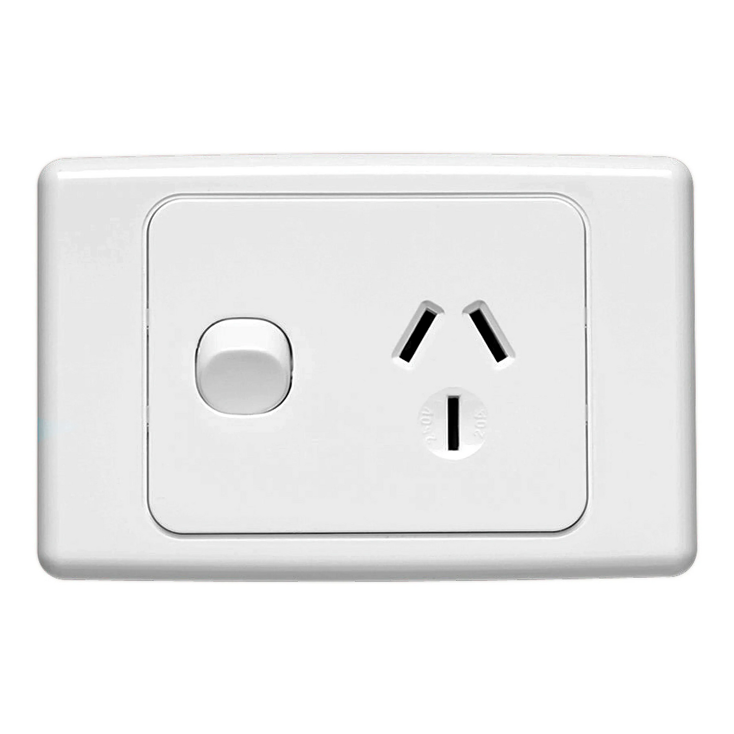 Clipsal Power Point 20A Single 2000 Series Horizontal White | 2015/20-WE