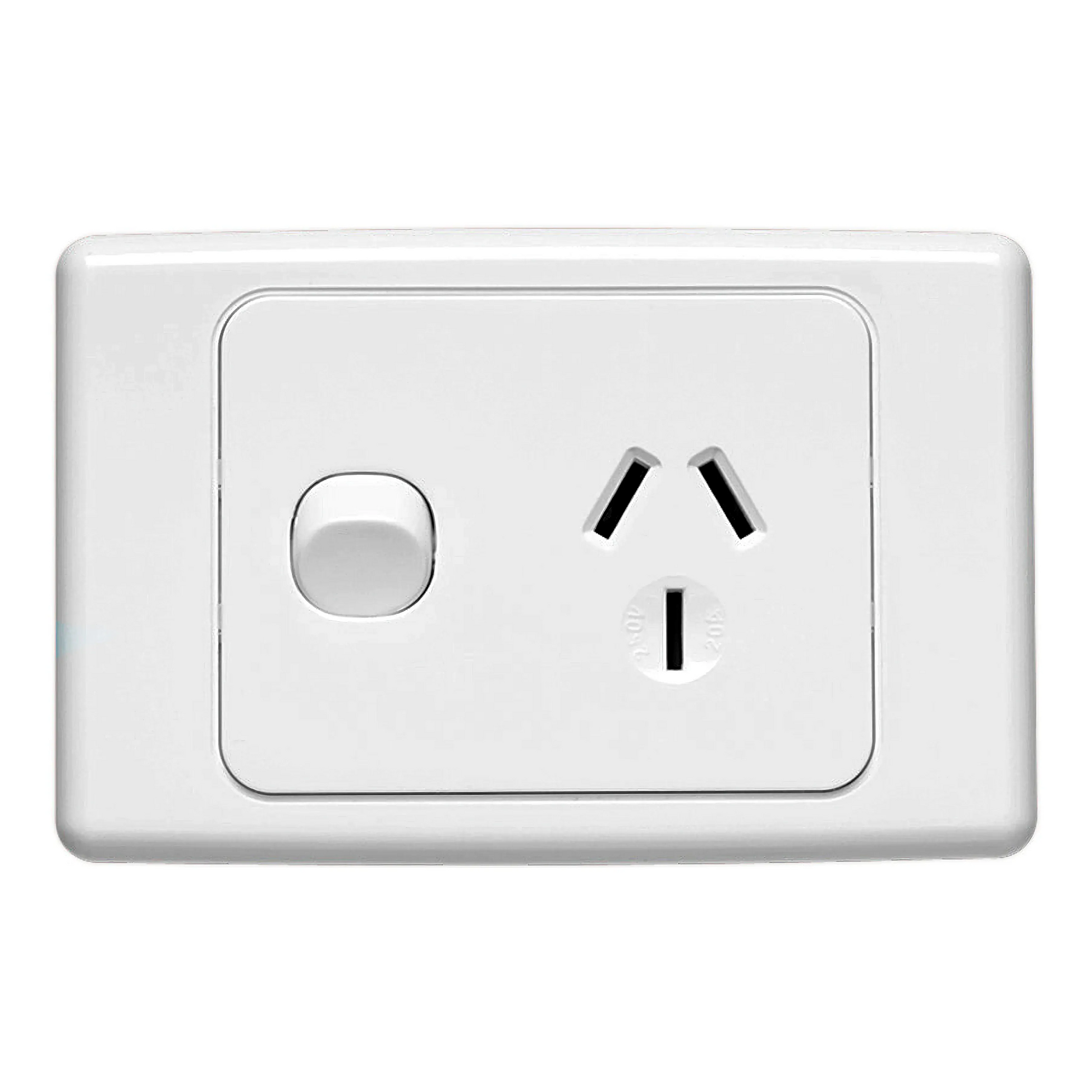Clipsal Power Point 20A Single 2000 Series Horizontal White | 2015/20-WE