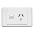 Clipsal Power Point 20A Single 2000 Series Horizontal White | 2015/20-WE