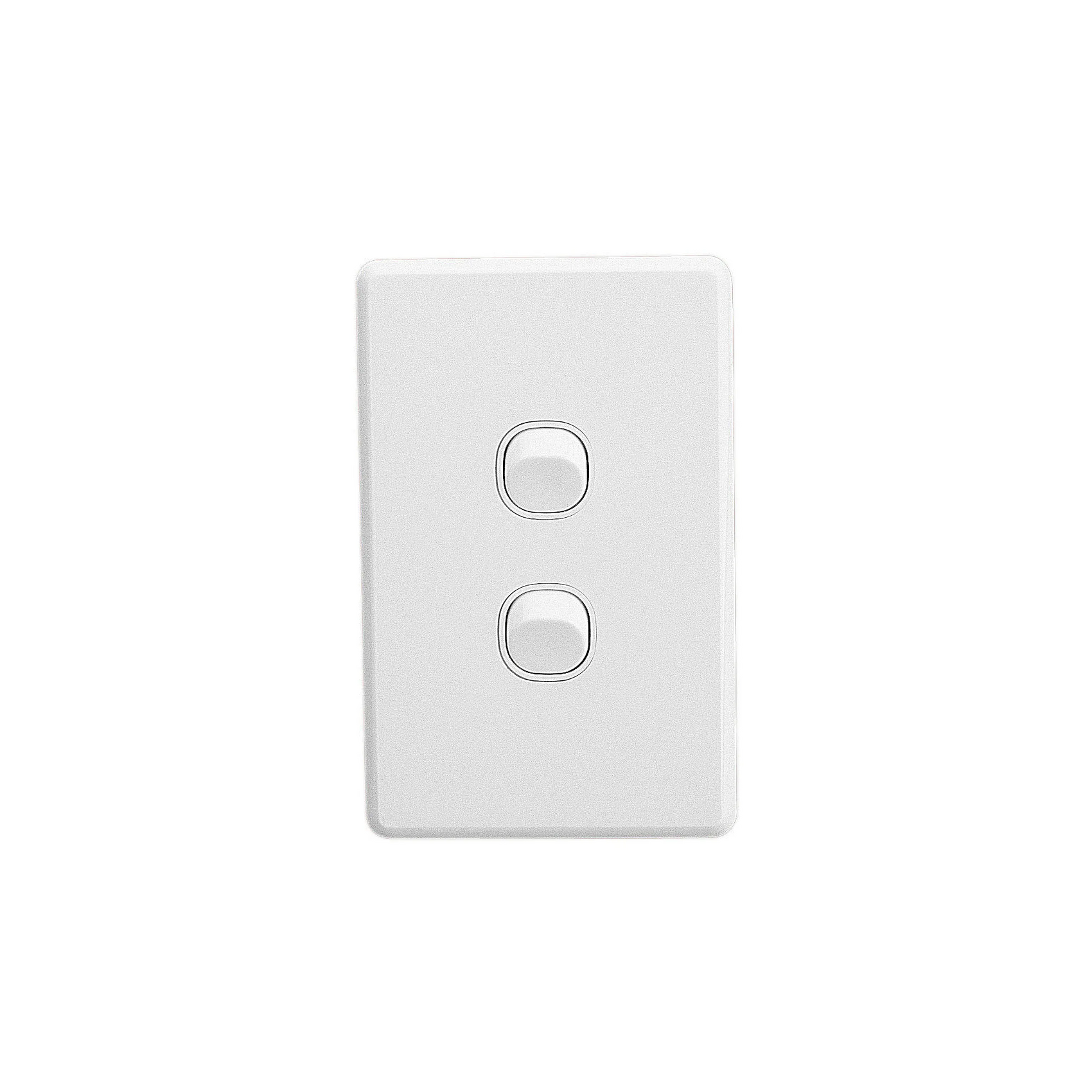 Clipsal Switch Flush Mount Rocker Standard 2 Gang 10A/AX 250V 1 Pole 1/2 Way Vertical White | C2032VAWE