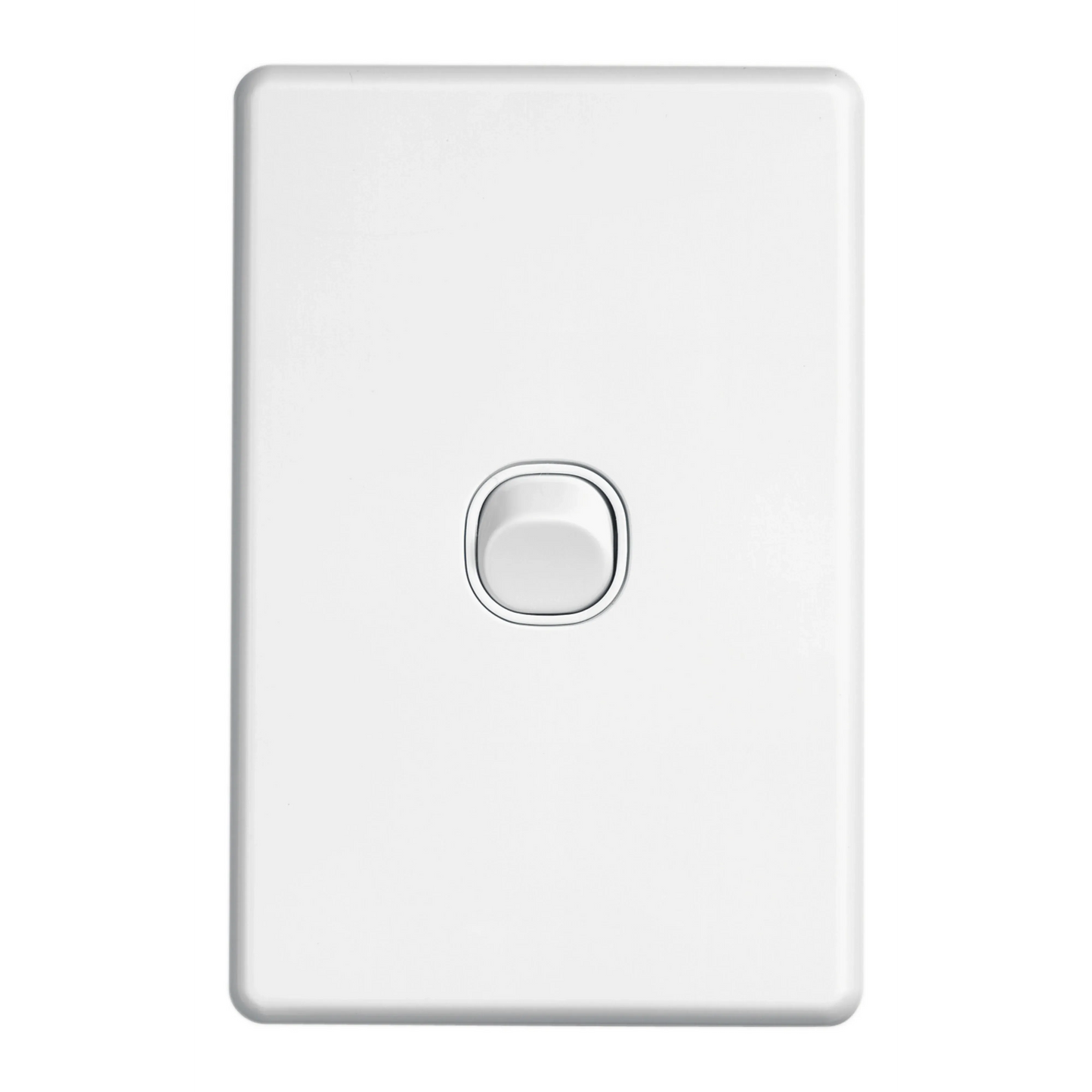 Clipsal Switch Flush Mount Rocker Standard 1 Gang 10A/AX 250V 1 Pole 1/2 Way Vertical White | C2031VAWE