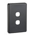 Clipsal Classic C2000 Series Switch Grid Plate and Cover 2 Gang, Less Mechanism, Standard Size | Black | C2032VH-BK