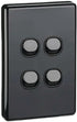 Clipsal Switch C2000 Series 4 Gang Vertical 250V 10A Black C2034VA-BK