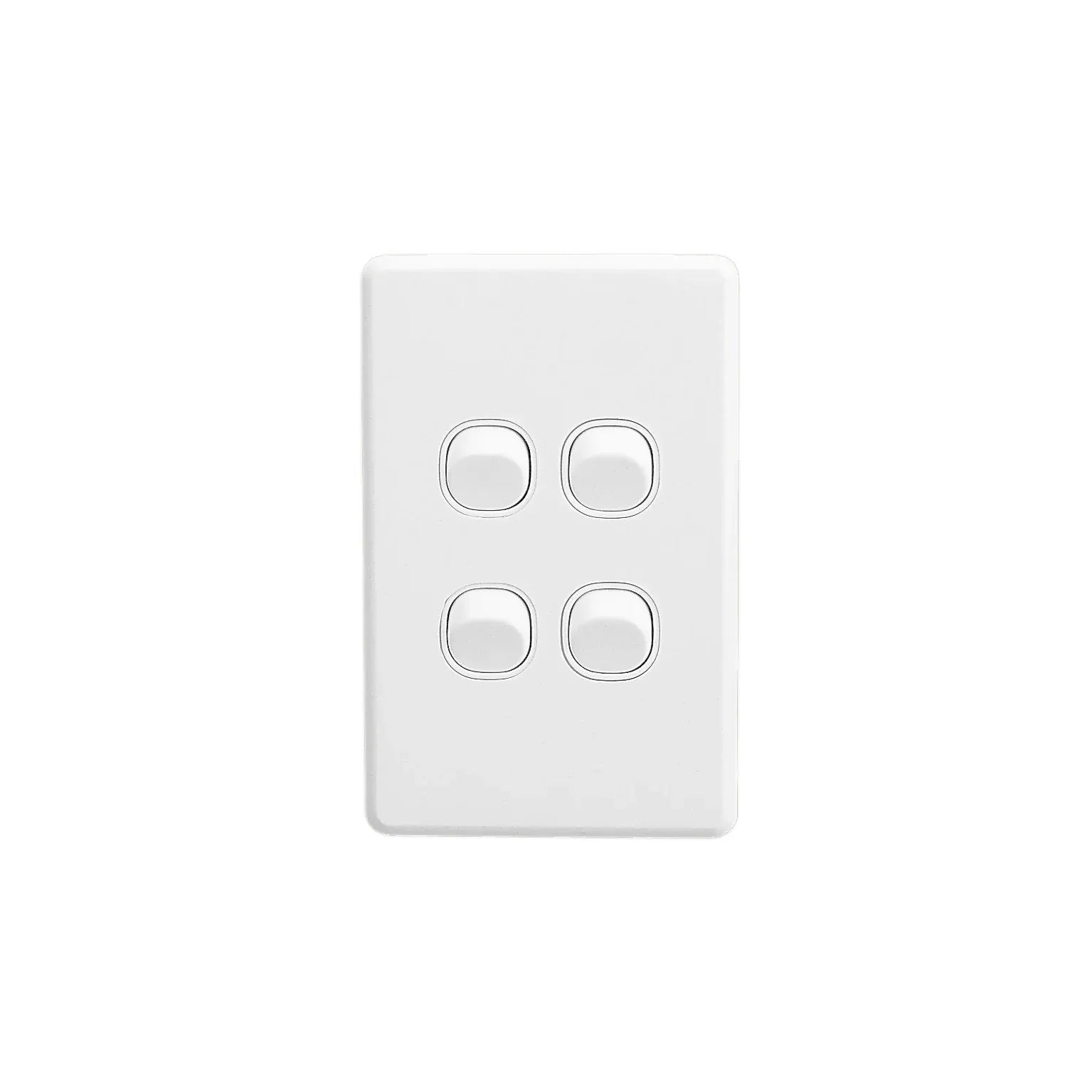 Clipsal Switch Flush Mount Rocker Standard 4 Gang 10A 250V 1 Pole 1/2 Way Vertical White | C2034VAWE
