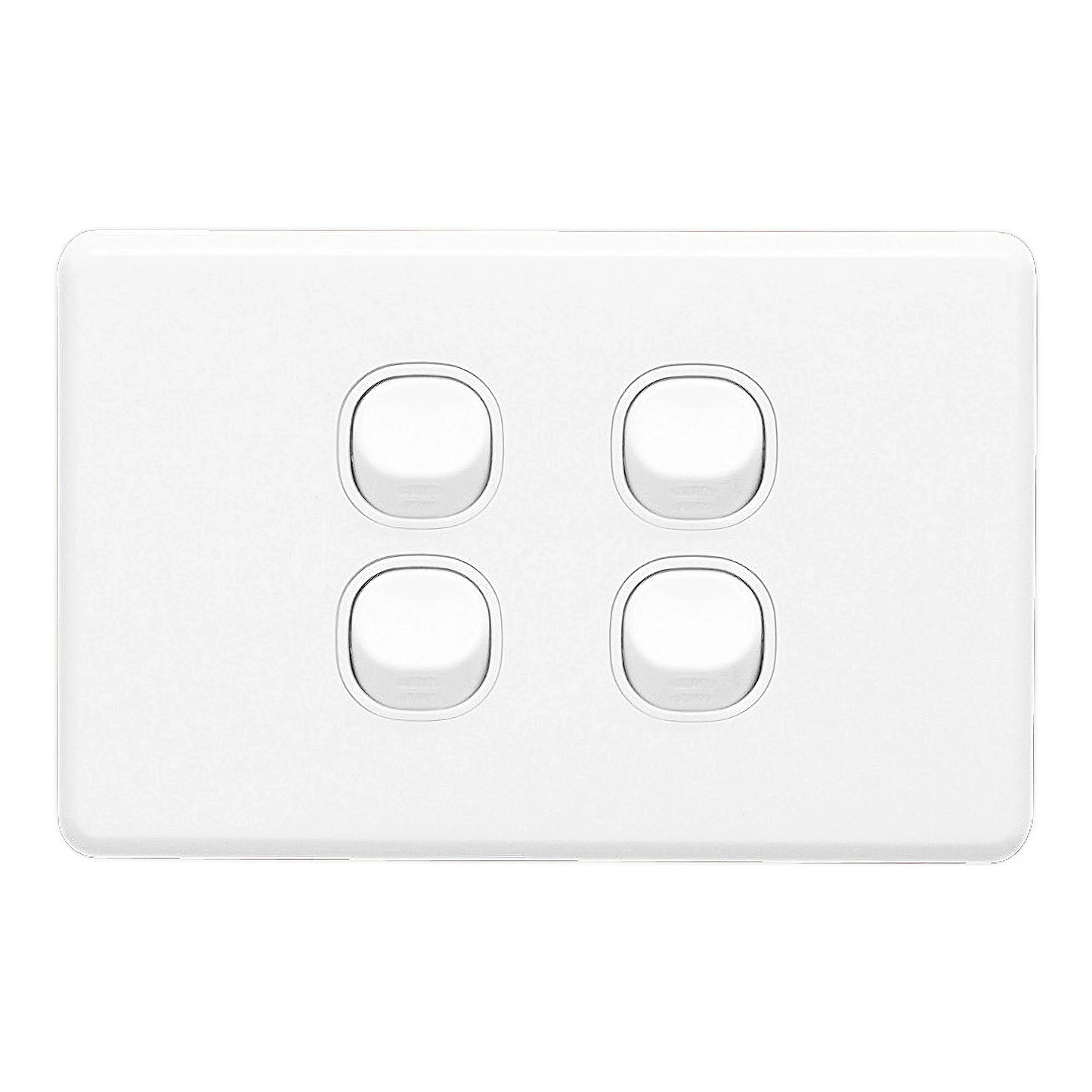 Clipsal Classic C2000 Series Flush Switch 4 Gang, 250VAC, 10A, Standard, Horizontal | White Electric | C2034HA-WE