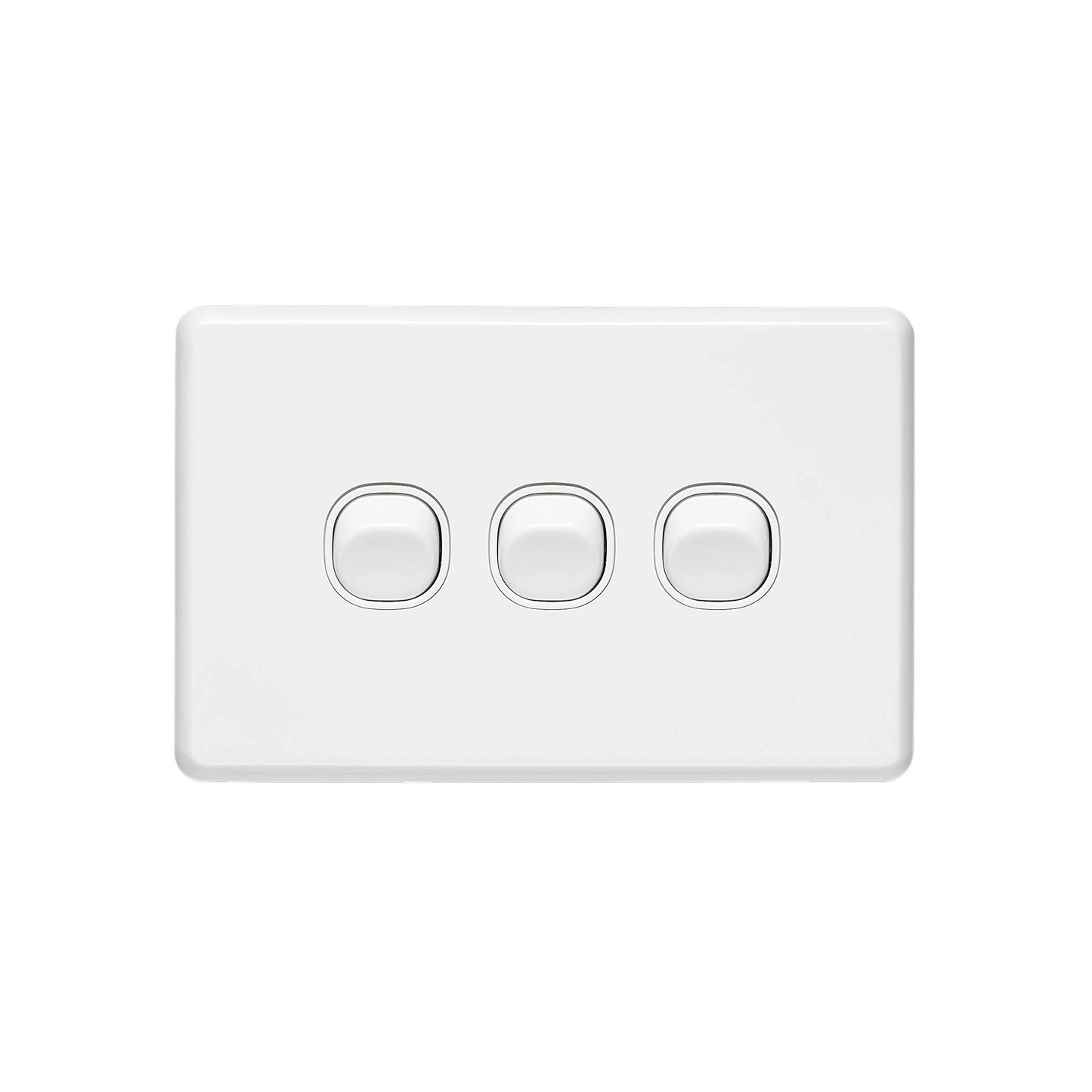 Clipsal Classic C2000 Series Flush Switch 3 Gang, 250VAC, 10A, Standard, Horizontal | White Electric | C2033HA-WE