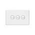 Clipsal Classic C2000 Series Flush Switch 3 Gang, 250VAC, 10A, Standard, Horizontal | White Electric | C2033HA-WE
