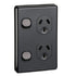 Clipsal Power Point 10A Double C2000 Series Vertical Black | C2025V-BK