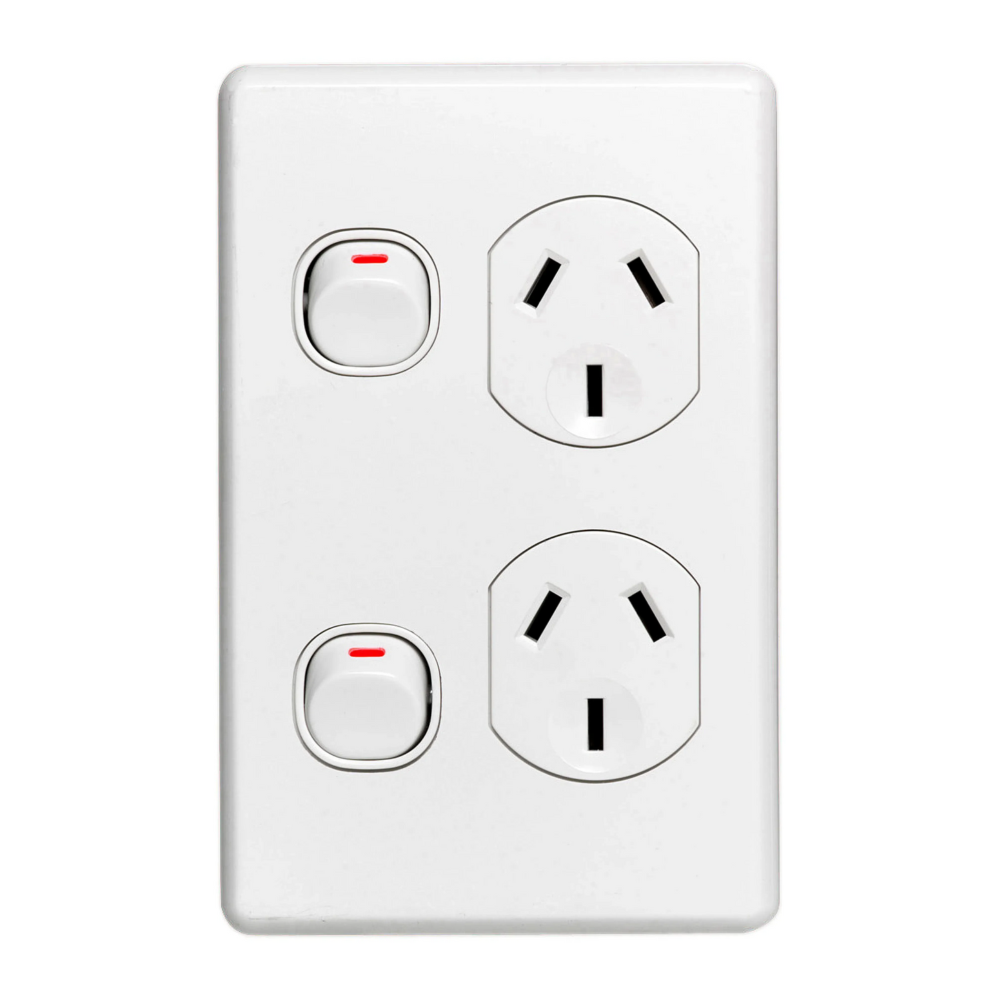 Clipsal Power Point 10A Double C2000 Series Vertical White | C2025V-WE