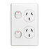 Clipsal Power Point 10A Double C2000 Series Vertical White | C2025V-WE