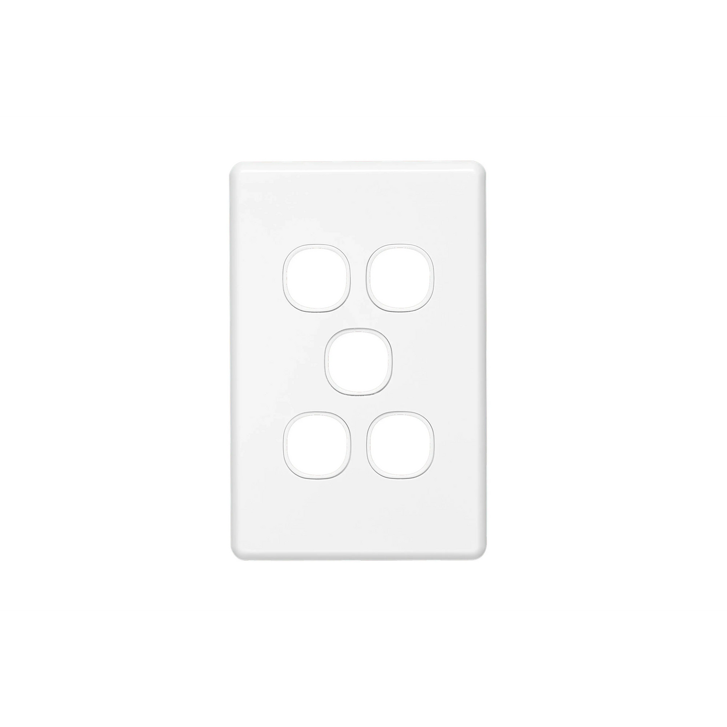 Clipsal Switch Grid & Cover Plate Flush Mount Standard 5 Gang Horizontal/Vertical White | C2035VHWE