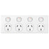Clipsal Power Point Flush Mount Standard 4 Gang 10A 250V 2 Pole Horizontal White | C2015D4WE