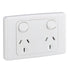 Clipsal Double Power Point Flush Mount Standard 10A 250V 2 Pole Horizontal White | 2025DWE
