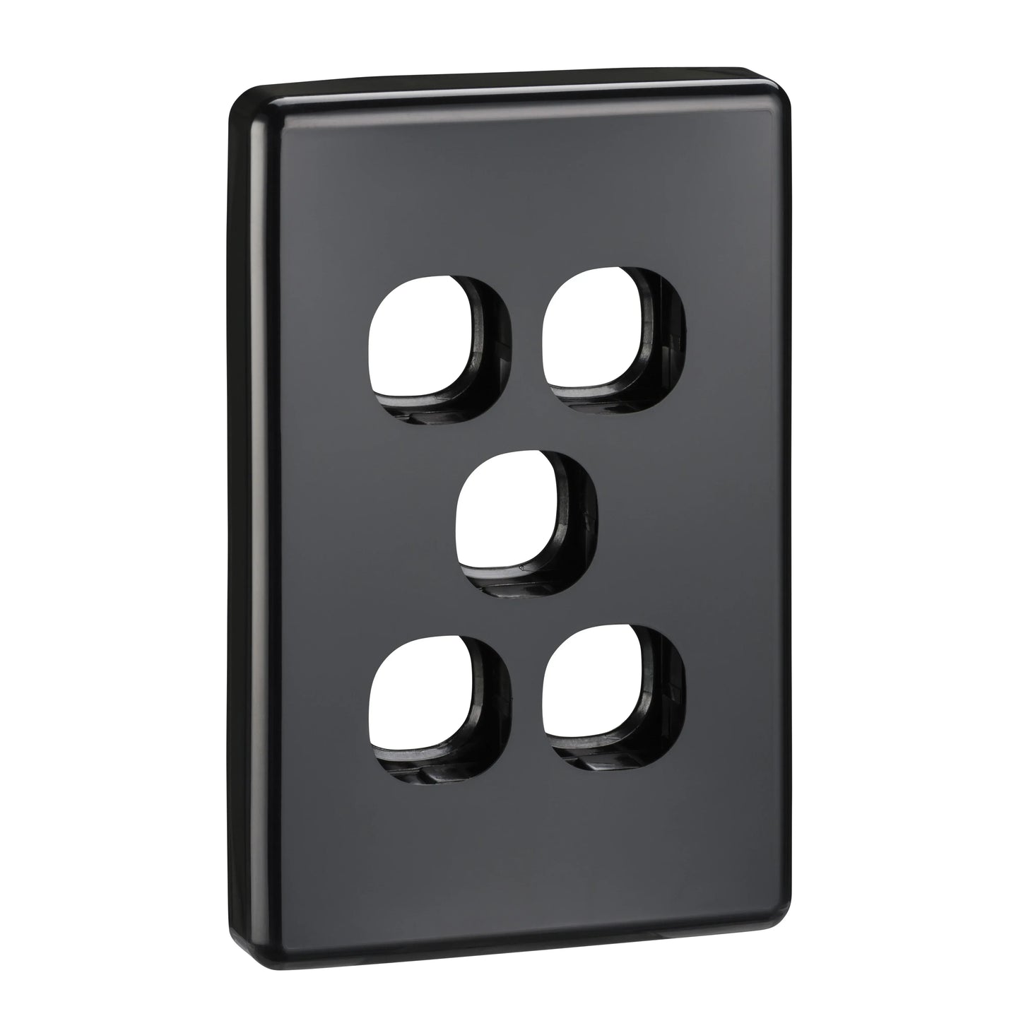 Classic C2000 Series Switch Grid Plate and Cover 5 Gang, Less Mechanism | Black | C2035VH-BK