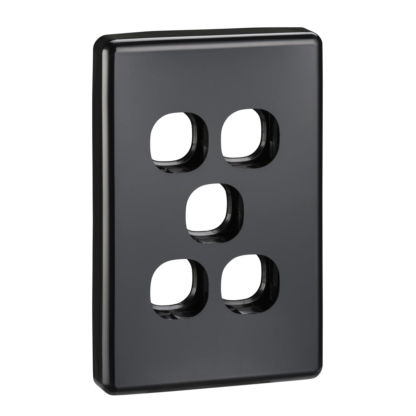 Classic C2000 Series Switch Grid Plate and Cover 5 Gang, Less Mechanism | Black | C2035VH-BK