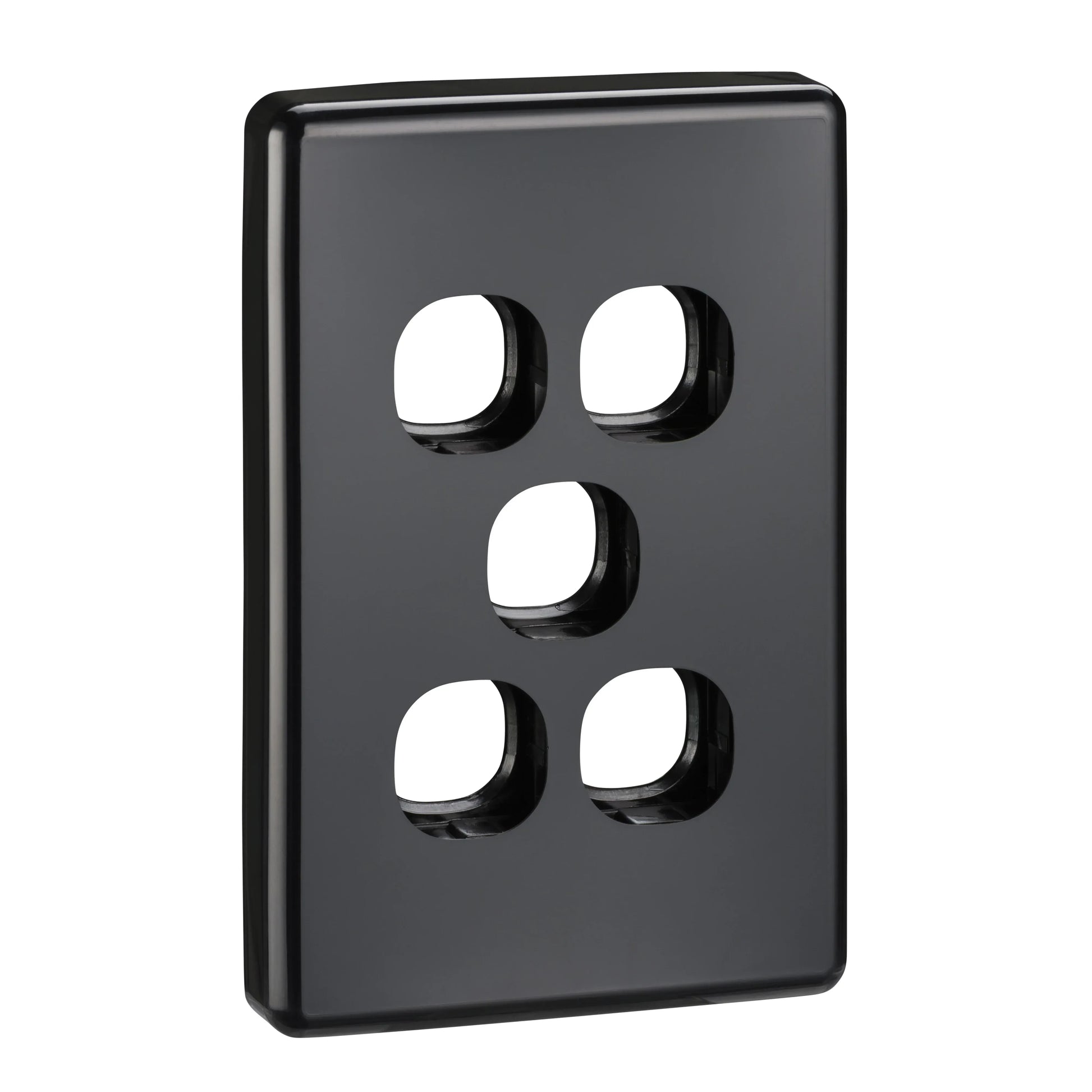 Classic C2000 Series Switch Grid Plate and Cover 5 Gang, Less Mechanism | Black | C2035VH-BK