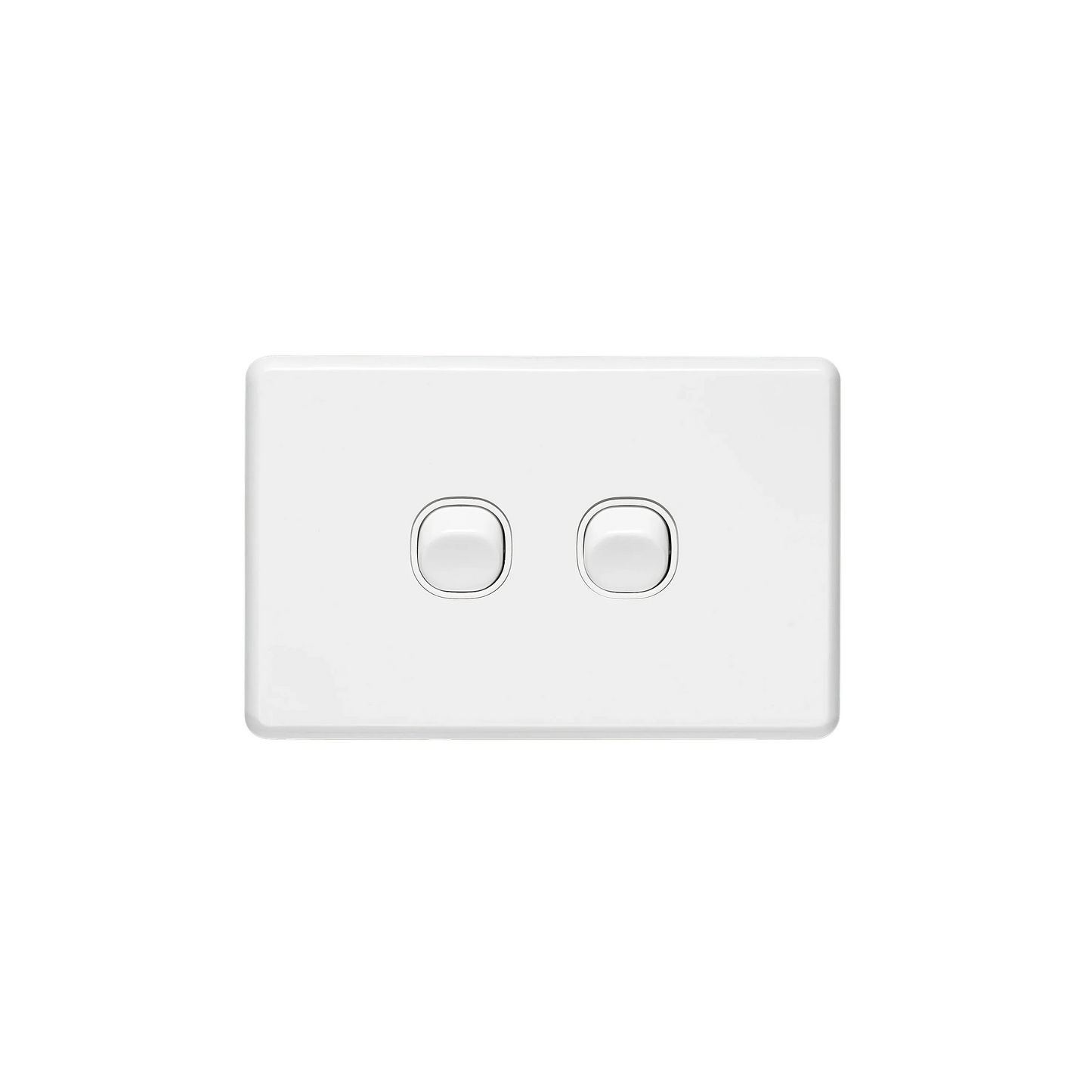 Clipsal Classic C2000 Series Flush Switch 2 Gang, 250VAC, 10A, Horizontal, IP66 | White Electric | C2032H66-WE