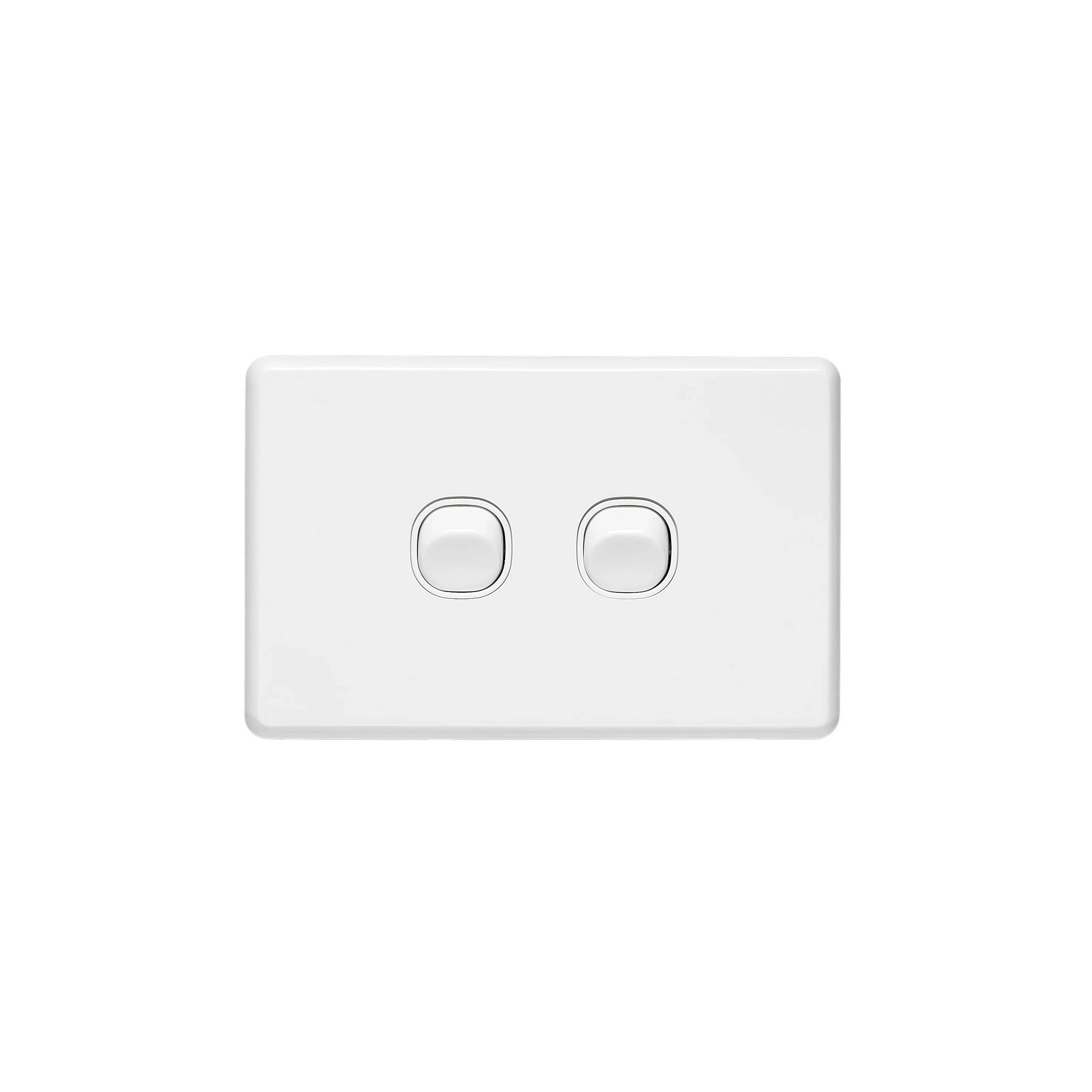 Clipsal Classic C2000 Series Flush Switch 2 Gang, 250VAC, 10A, Horizontal, IP66 | White Electric | C2032H66-WE