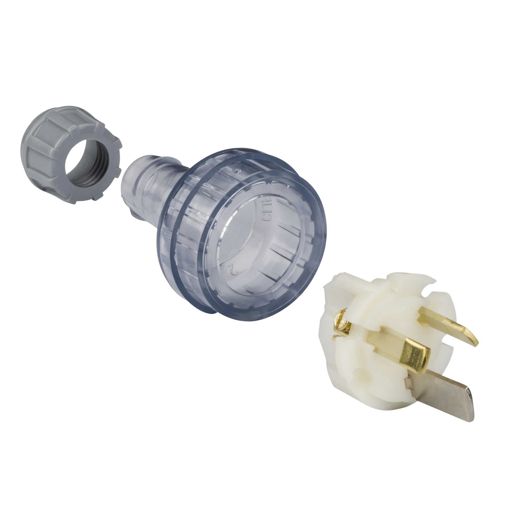 Clipsal Plug Top Rewireable Heavy Duty Flexible Straight 15A 250V 3 Pin Flat Clear | 439S15HDTR