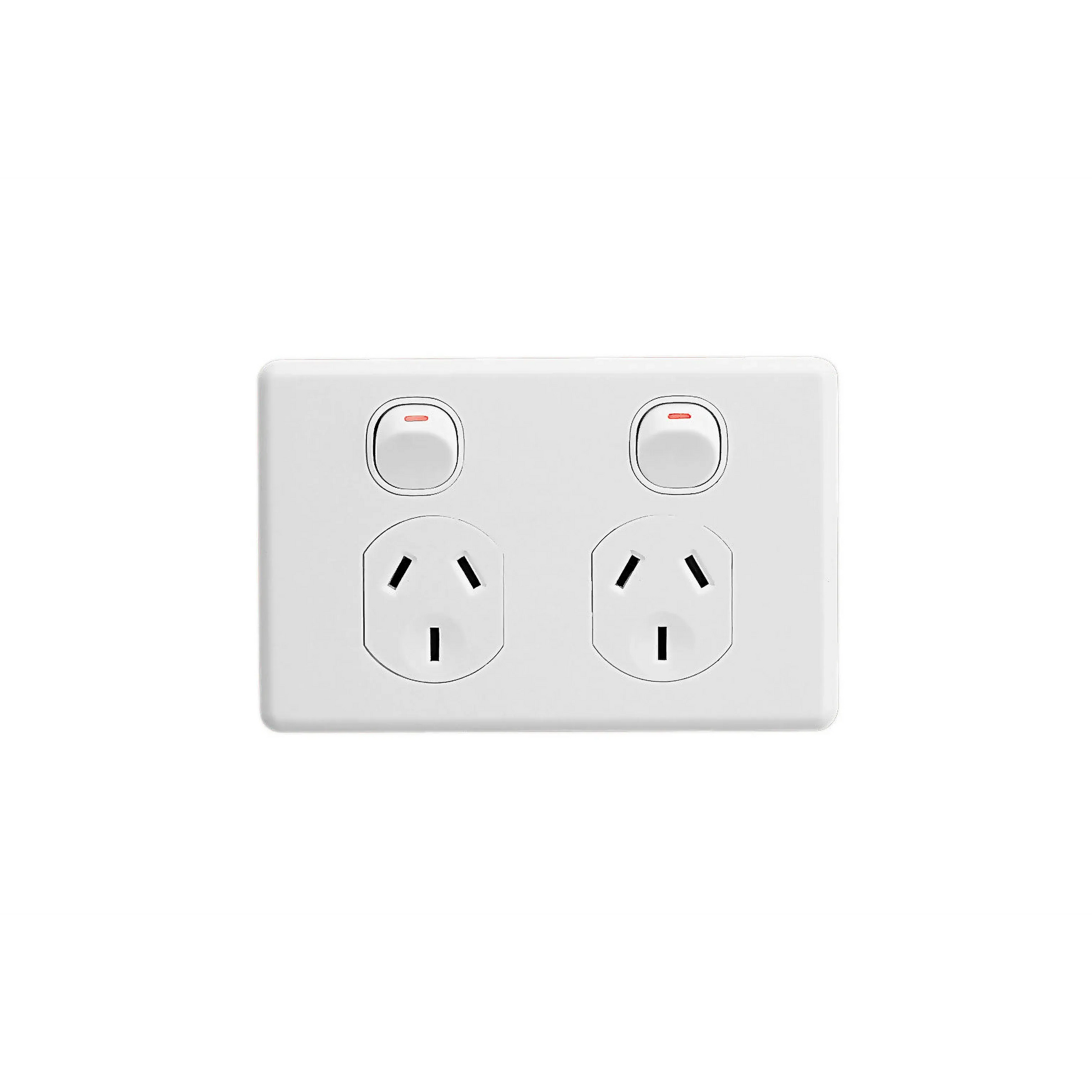 Clipsal Classic C2000 Series Switched Socket Outlet Twin, 250V, 10A, 2 Pole | White Electric C2025D-WE