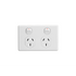 Clipsal Classic C2000 Series Switched Socket Outlet Twin, 250V, 10A, 2 Pole | White Electric C2025D-WE