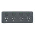 Clipsal Iconic Quad Power Point Skin Horizontal Mount, 250V, 10A, Clip-On | Anthracite | 3015/4C-AN