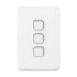 Clipsal Iconic Switch Plate Skin 3 Gang, Horizontal/Vertical Mount | Vivid White | 3043C-VW