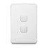 Clipsal Iconic Switch Plate Skin 2 Gang, Horizontal/Vertical Mount, Clip-On | Extra White | 3042C-XW