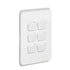 Clipsal Switch Cover Skin Flush Mount Standard 6 Gang w/Solid Edge Horizontal/Vertical Extra Vivid White | 3046C-XW