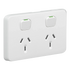 Clipsal GPO Switched Outlet Flush Mount 2 Gang 10A 250V Horizontal Extra Vivid White | 3025XW