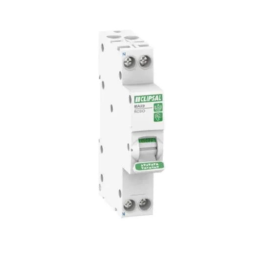 Clipsal MAX9 RCBO with Overcurrent Protection 1P+N 32A 30mA C Curve 6000A A Type Slim | MX9R3132