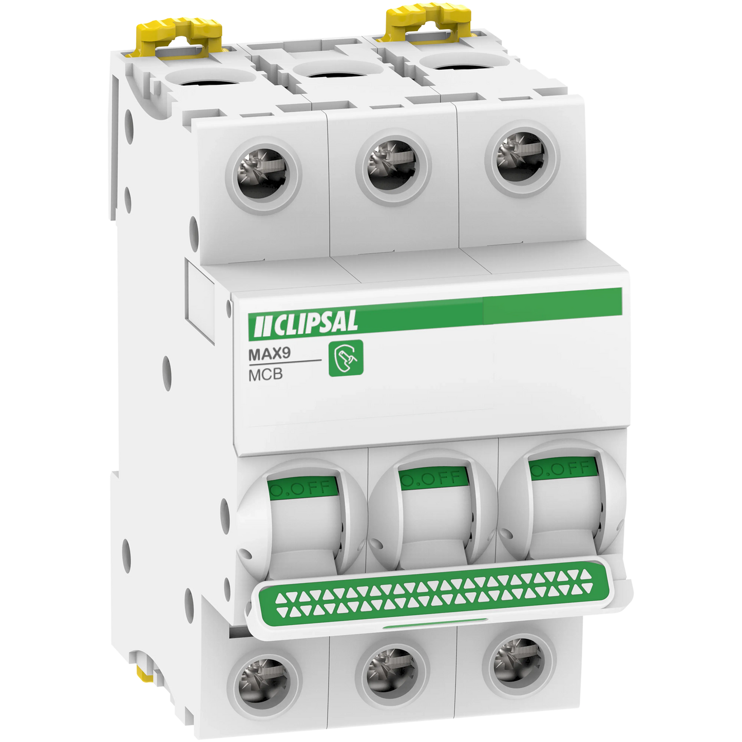 Clipsal MAX9 Miniature Circuit-Breaker (MCB) 3P, 40A, C Curve, 6000A, 415V, Distribution | MX9MC340