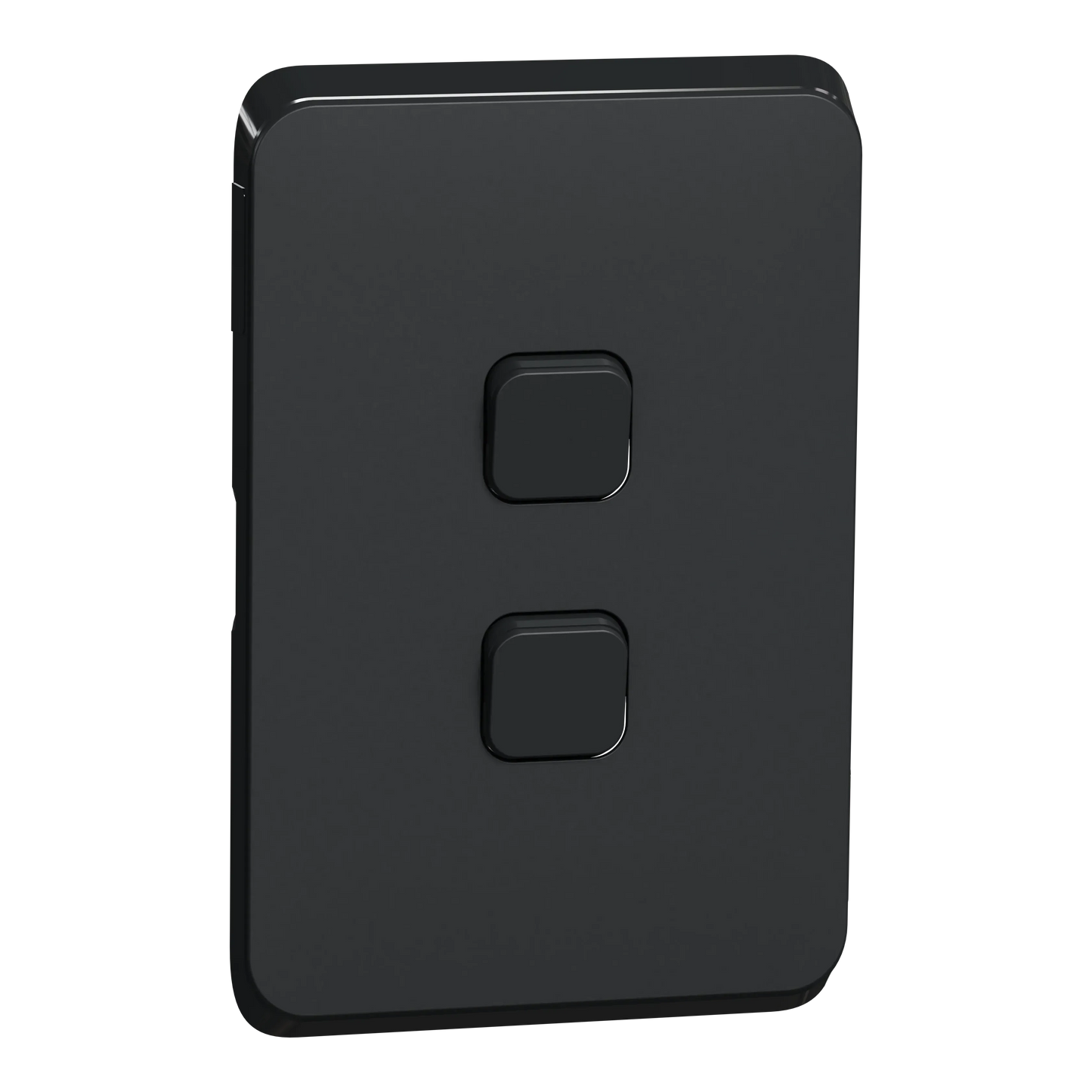 Clipsal Iconic Switch Plate Skin 2 Gang, Horizontal/Vertical Mount, Clip-On | Extra Black 3042C-XB