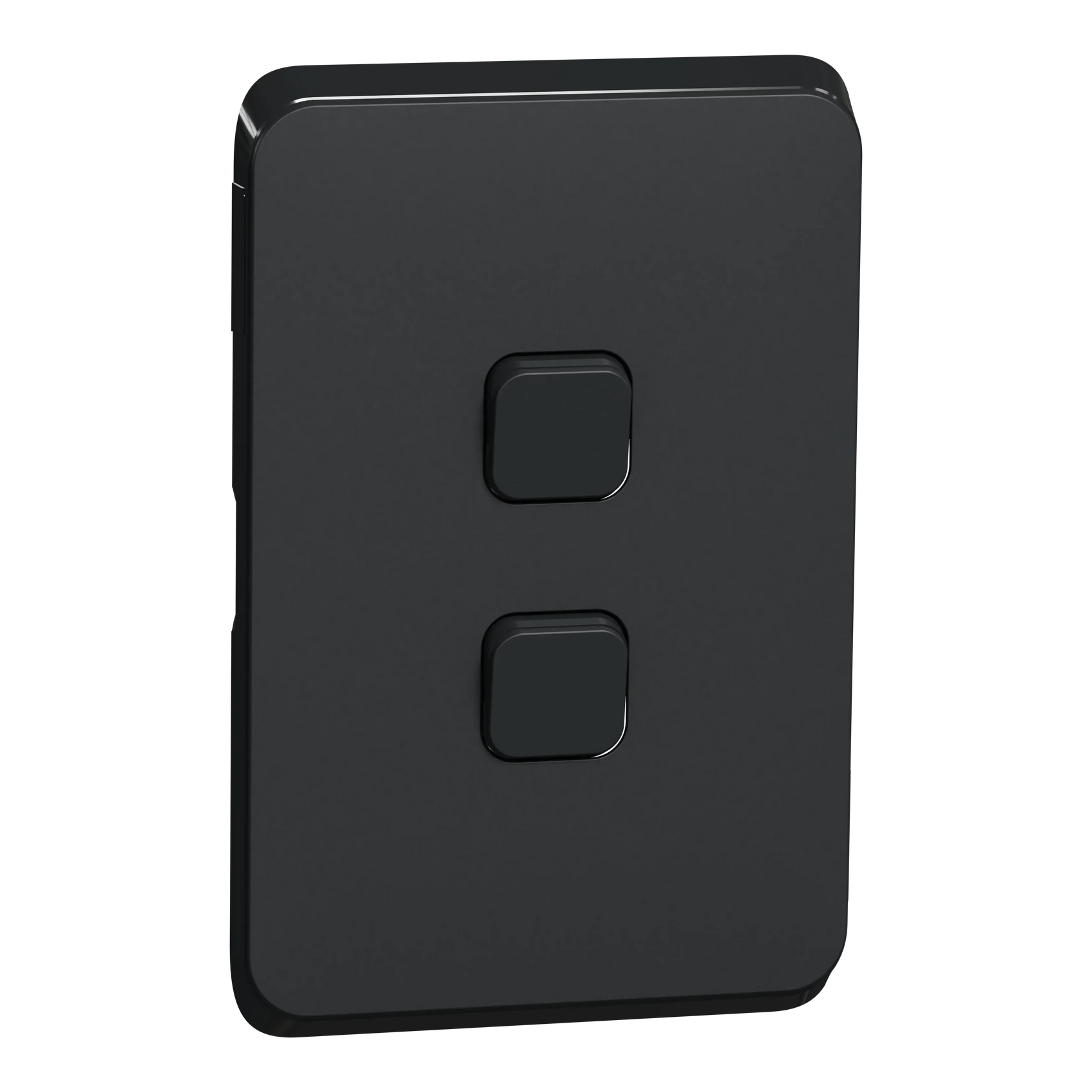 Clipsal Iconic Switch Plate Skin 2 Gang, Horizontal/Vertical Mount, Clip-On | Extra Black 3042C-XB