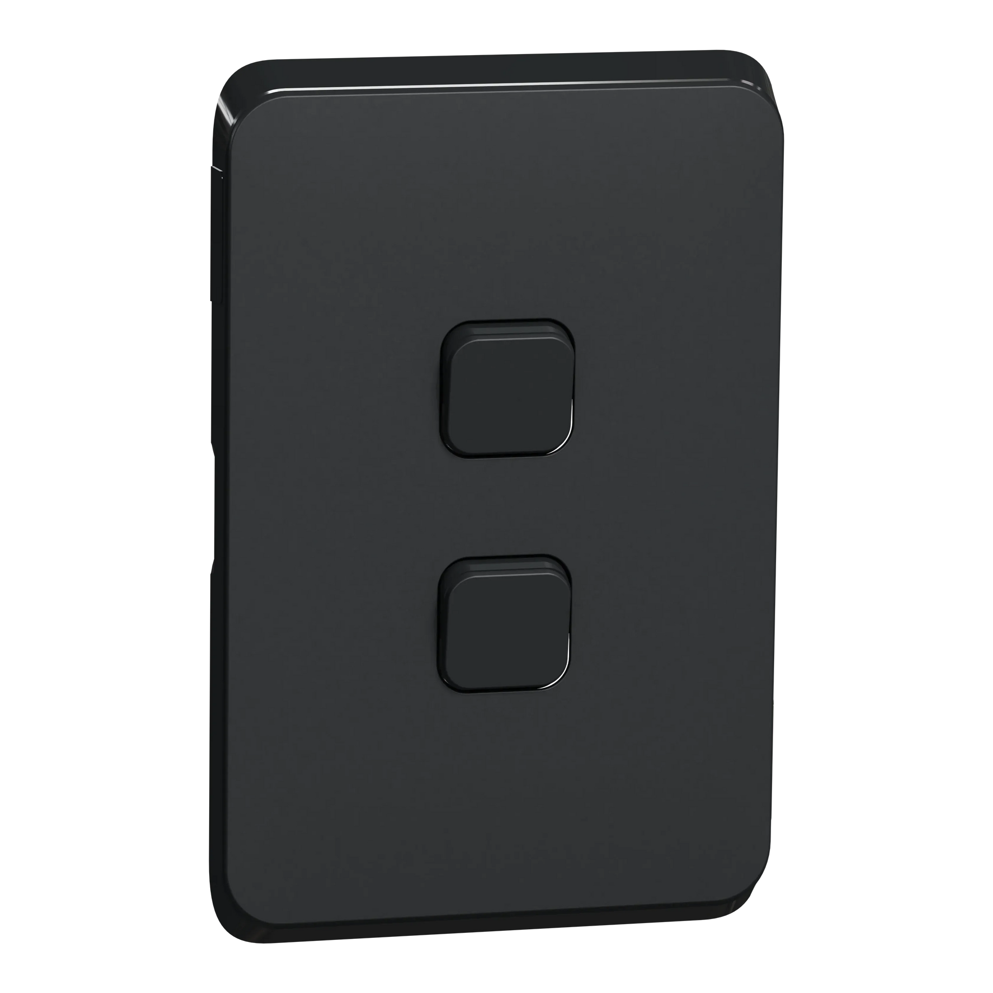 Clipsal Iconic Switch Plate Skin 2 Gang, Horizontal/Vertical Mount, Clip-On | Extra Black 3042C-XB