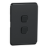 Clipsal Iconic Switch Plate Skin 2 Gang, Horizontal/Vertical Mount, Clip-On | Extra Black 3042C-XB