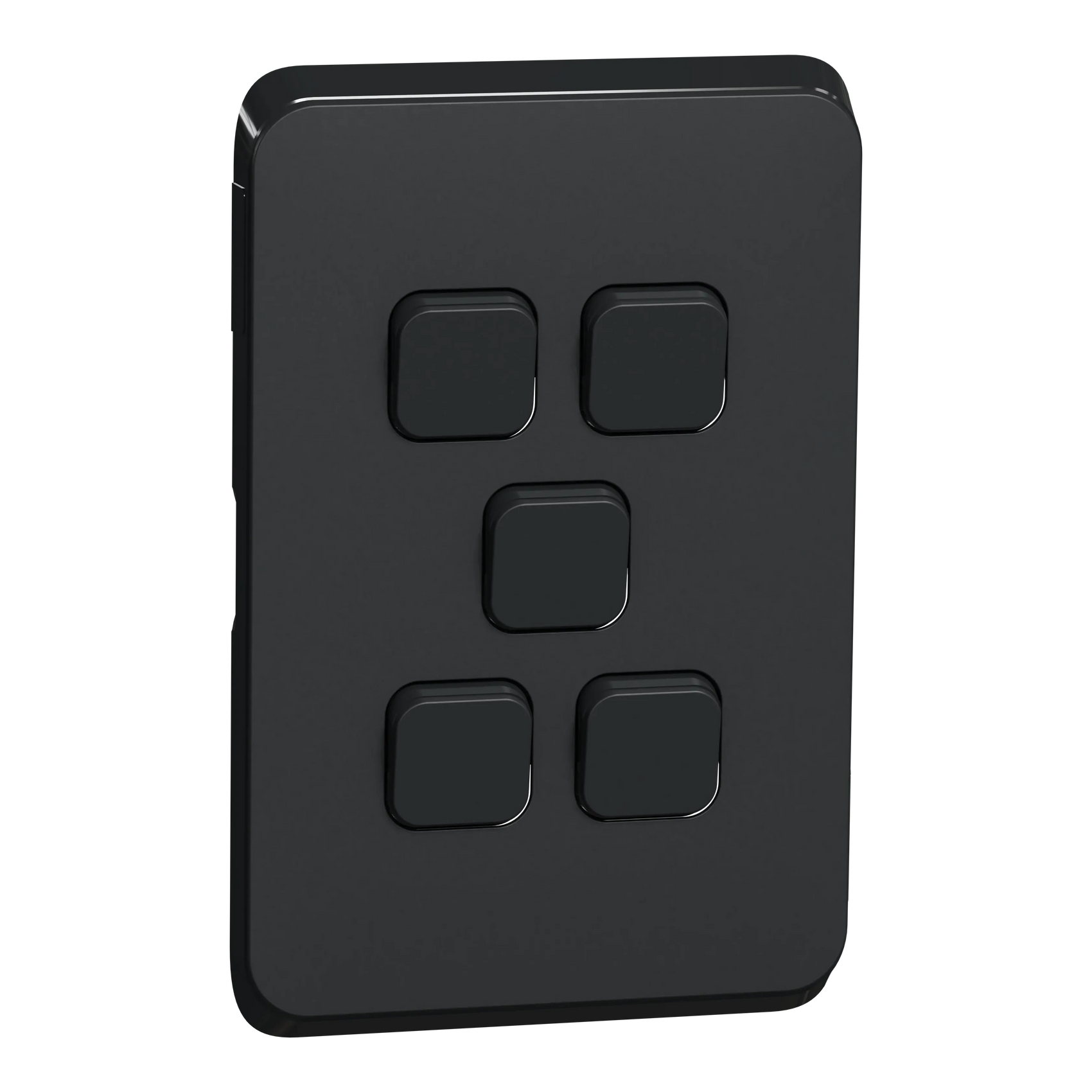 Clipsal Iconic Switch Plate Skin 5 Gang, Horizontal/Vertical Mount | Extra Black 3045C-XB