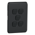Clipsal Iconic Switch Plate Skin 5 Gang, Horizontal/Vertical Mount | Extra Black 3045C-XB