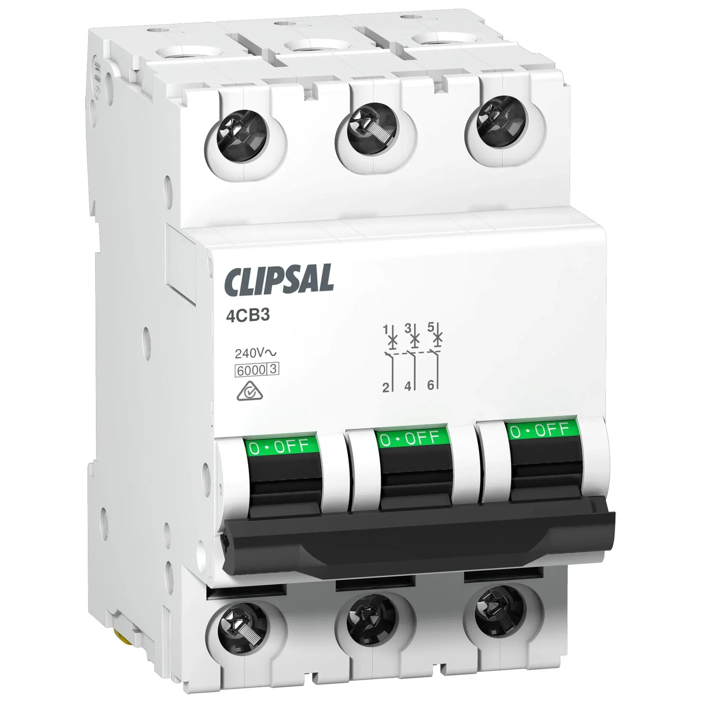 Clipsal Max 4 Miniature circuit breaker 3P 16 A C curve 6000 A 415 V | 4CB316/6