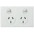 Legrand Double Power Point Wall Mount Standard 10A 240V 1 Pole Horizontal White | ED777WE