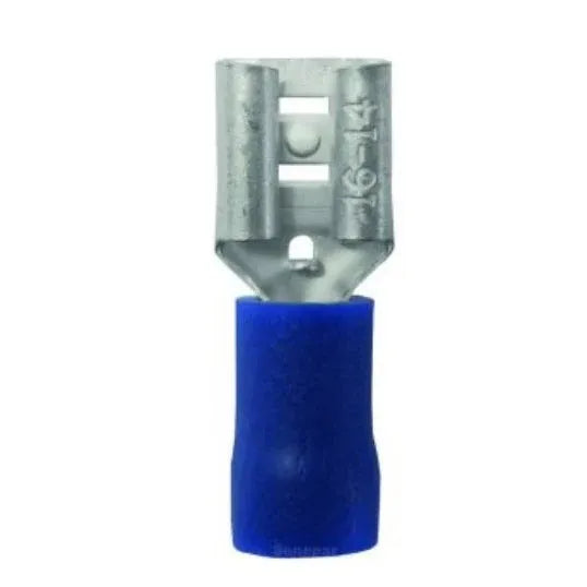 Alco Quick Connect Female Insulated Double Grip 1.5-2.5mm 6.35mm Tab Blue PVC | FQDB/100