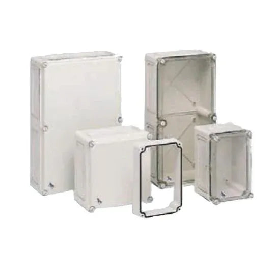 B&R Enclosure Modular w/Opaque Lid Light Grey IP65 Noryl Thermoplastic and Clear Polycarbonate 270 Wx165 Dx360 H mm | PM3627