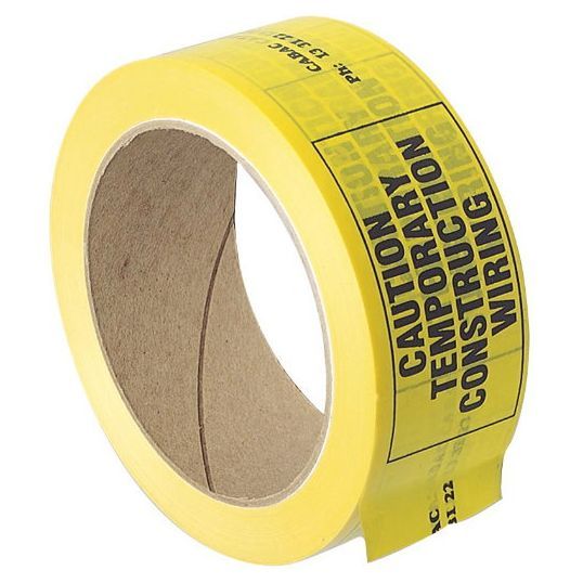Cabac Warning Tape 66 m x 36mm Wiring Warning Black/Yellow | CCW38