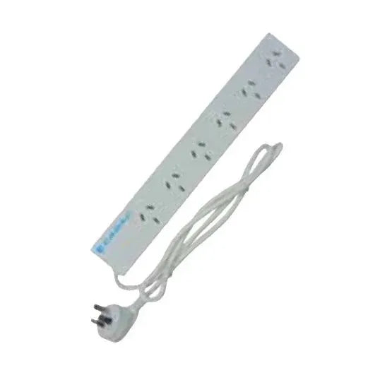 Cabac Power Outlet Overload Protection Portable 6 Way 6 Gang 10A 240V 2400W 1M White | PB8