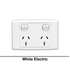 Clipsal Double Power Point Flush Mount Standard 15A 250V 1 Pole Horizontal White | 2025/15WE