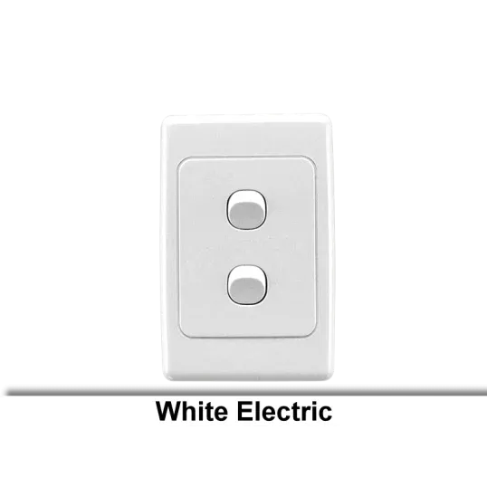 Clipsal Switch Flush Mount Rocker Weatherproof Standard 2 Gang 10A/10AX250V IP66 Vertical White | 2032V66WE